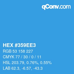 Color code: HEX #359EE3 | qconv.com