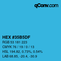 Código de color: HEX #35B5DF | qconv.com