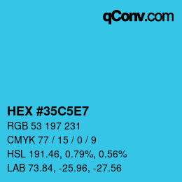 Color code: HEX #35C5E7 | qconv.com
