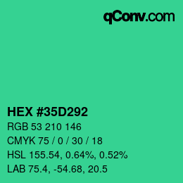 Color code: HEX #35D292 | qconv.com