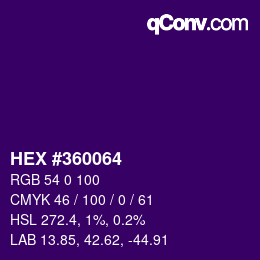 Color code: HEX #360064 | qconv.com