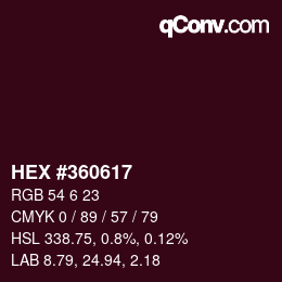 カラーコード: HEX #360617 | qconv.com