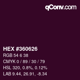 Color code: HEX #360626 | qconv.com