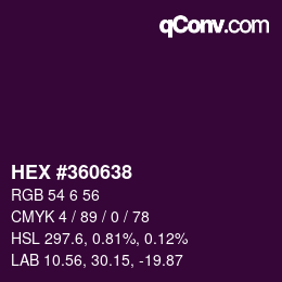 カラーコード: HEX #360638 | qconv.com