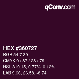 カラーコード: HEX #360727 | qconv.com