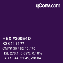 Color code: HEX #360E4D | qconv.com