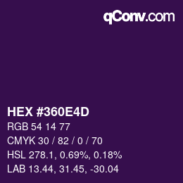 Color code: HEX #360E4D | qconv.com