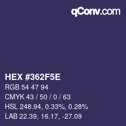 Color code: HEX #362F5E | qconv.com