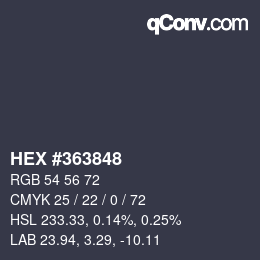 Color code: HEX #363848 | qconv.com