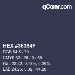 颜色代码: HEX #36384F | qconv.com