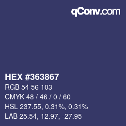 Color code: HEX #363867 | qconv.com