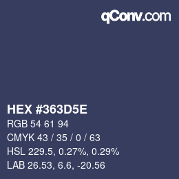 Color code: HEX #363D5E | qconv.com