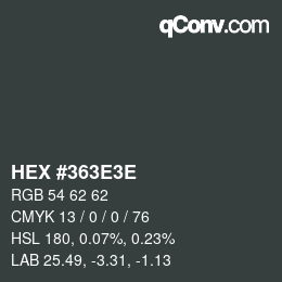 Color code: HEX #363E3E | qconv.com