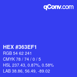 Color code: HEX #363EF1 | qconv.com