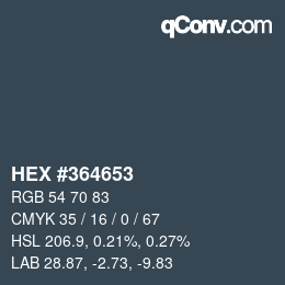 Color code: HEX #364653 | qconv.com
