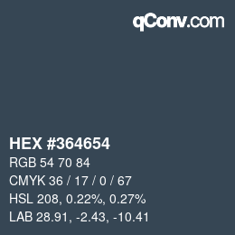 Color code: HEX #364654 | qconv.com