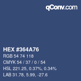 Color code: HEX #364A76 | qconv.com