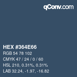 Código de color: HEX #364E66 | qconv.com