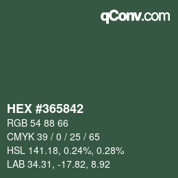 Color code: HEX #365842 | qconv.com