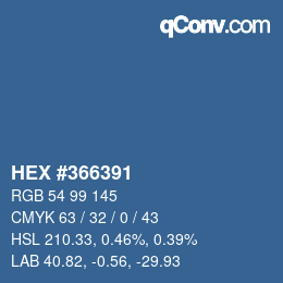 Color code: HEX #366391 | qconv.com