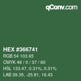 Código de color: HEX #366741 | qconv.com