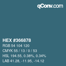 Color code: HEX #366878 | qconv.com