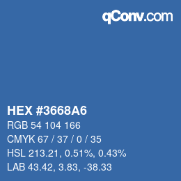 Color code: HEX #3668A6 | qconv.com
