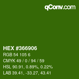 カラーコード: HEX #366906 | qconv.com
