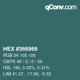 Color code: HEX #366969 | qconv.com