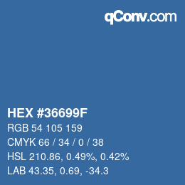Color code: HEX #36699F | qconv.com