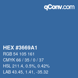 颜色代码: HEX #3669A1 | qconv.com