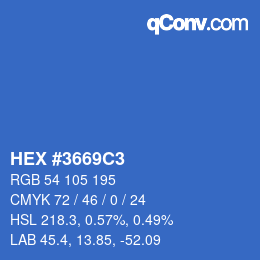 カラーコード: HEX #3669C3 | qconv.com