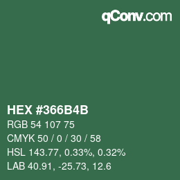 Color code: HEX #366B4B | qconv.com
