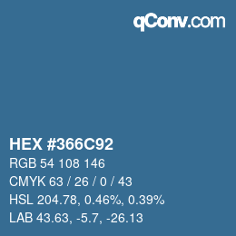 Color code: HEX #366C92 | qconv.com