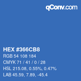Color code: HEX #366CB8 | qconv.com