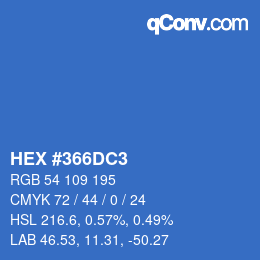 Color code: HEX #366DC3 | qconv.com