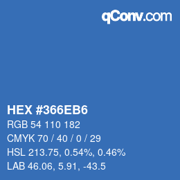 カラーコード: HEX #366EB6 | qconv.com