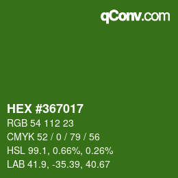 Color code: HEX #367017 | qconv.com