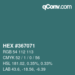 Color code: HEX #367071 | qconv.com
