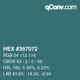 Farbcode: HEX #367072 | qconv.com