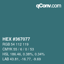 Color code: HEX #367077 | qconv.com