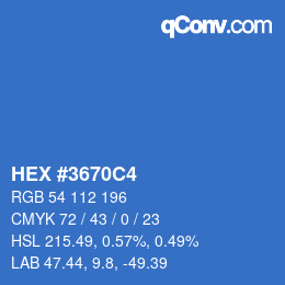 Color code: HEX #3670C4 | qconv.com