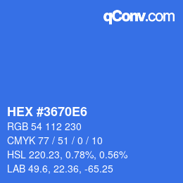 Color code: HEX #3670E6 | qconv.com