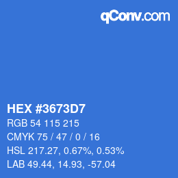 颜色代码: HEX #3673D7 | qconv.com