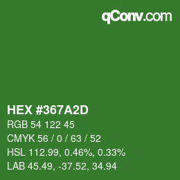 カラーコード: HEX #367A2D | qconv.com