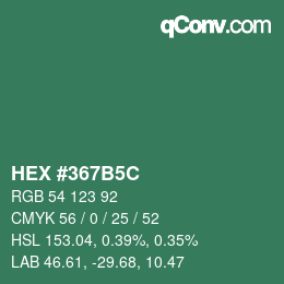 Color code: HEX #367B5C | qconv.com