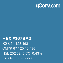 カラーコード: HEX #367BA3 | qconv.com