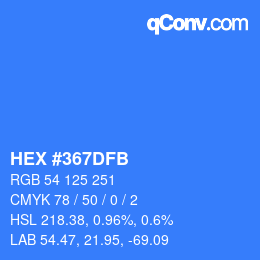 カラーコード: HEX #367DFB | qconv.com
