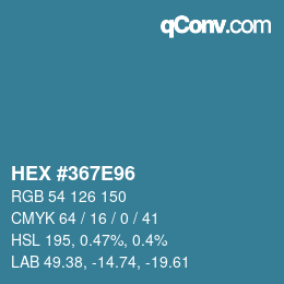 Color code: HEX #367E96 | qconv.com
