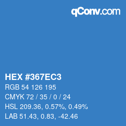 カラーコード: HEX #367EC3 | qconv.com